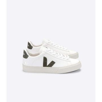 Women's Veja CAMPO CHROMEFREE Low Tops Sneakers White/Khaki | SG 593KOR